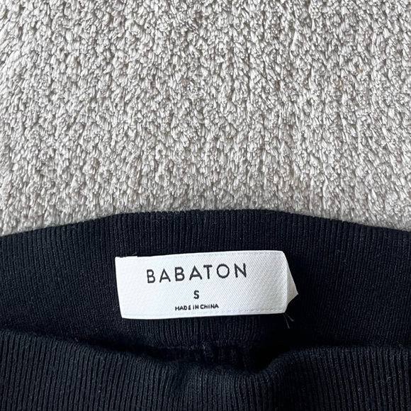 Aritzia Babaton Black Ribbed Knit Leggings Size S Quiet Luxury Mobwife Office - Picture 3 of 5